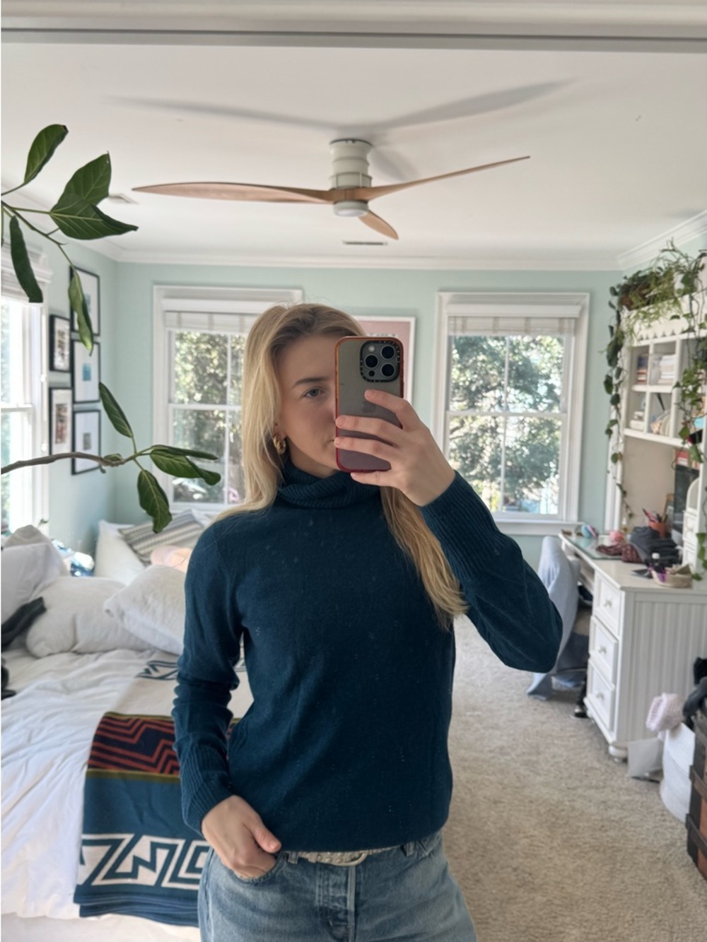 J. Crew Navy Blue Turtleneck Sweater